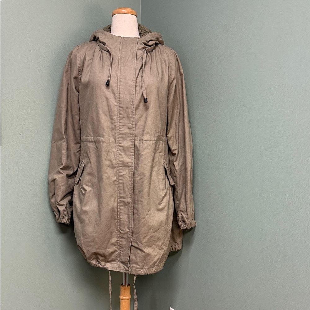Garnet Hill Khaki Hooded Jacket